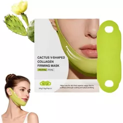 Máscara de Lifting Facial em V para o Queixo, Máscara de Lifting Facial em V com Efeito Cacto B4Pc, Máscara de Colágeno