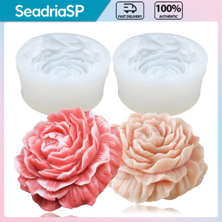 Kit 3 Forma Silicone Peônia 3d Para Vela Sabonete E Bolo Artesanal