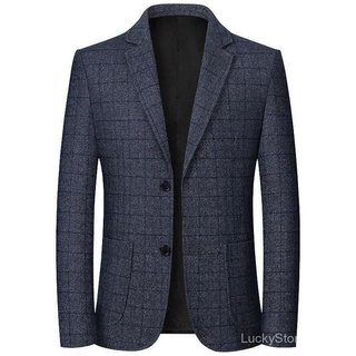Roupa Formal Masculina, Jaqueta de Terno Xadrez, Nova Jaqueta de Terno Casual para Negócios de Primavera e Outono, Casac