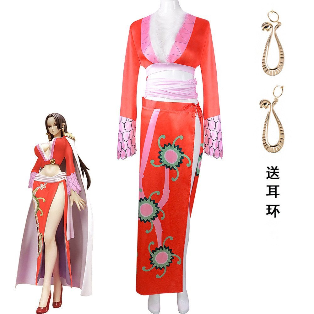 Fantasia de Cosplay da Boa Hancock de One Piece, Princesa Serpente, Cheongsam para Apresentações de Anime e Teatro