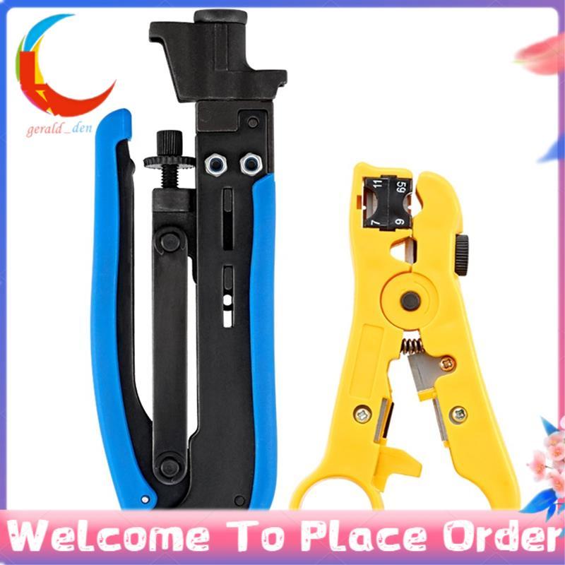 Kit De Ferramentas De Crimpagem Para Cabos Coaxiais RG6 RG11 RG59-Ferramenta De Compressão RG6 Equipamento Crimper