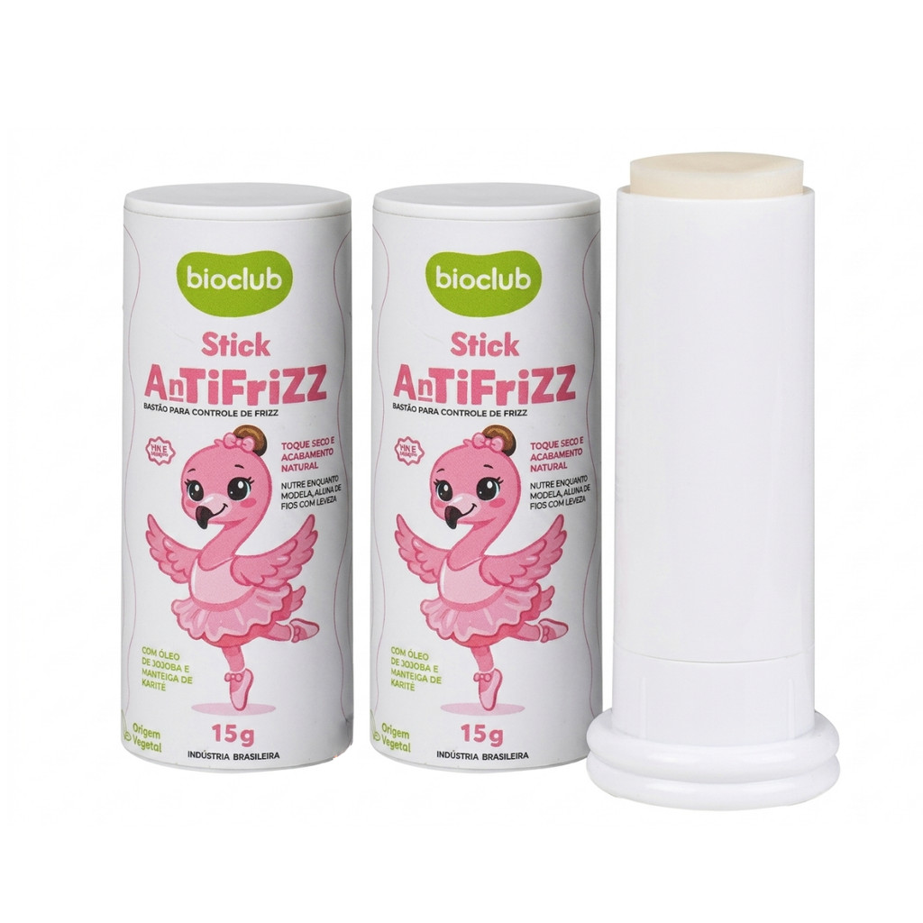 Kit 2 Bastão Antifrizz Bioclub Cabelo Baby Hair 15g Pomada