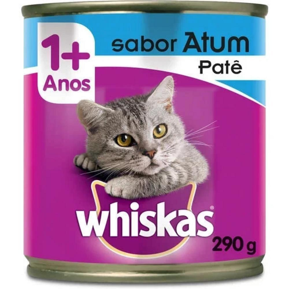 Ração Úmida Patê para Gatos Adultos Lata Sabor Atum 290g Whiskas