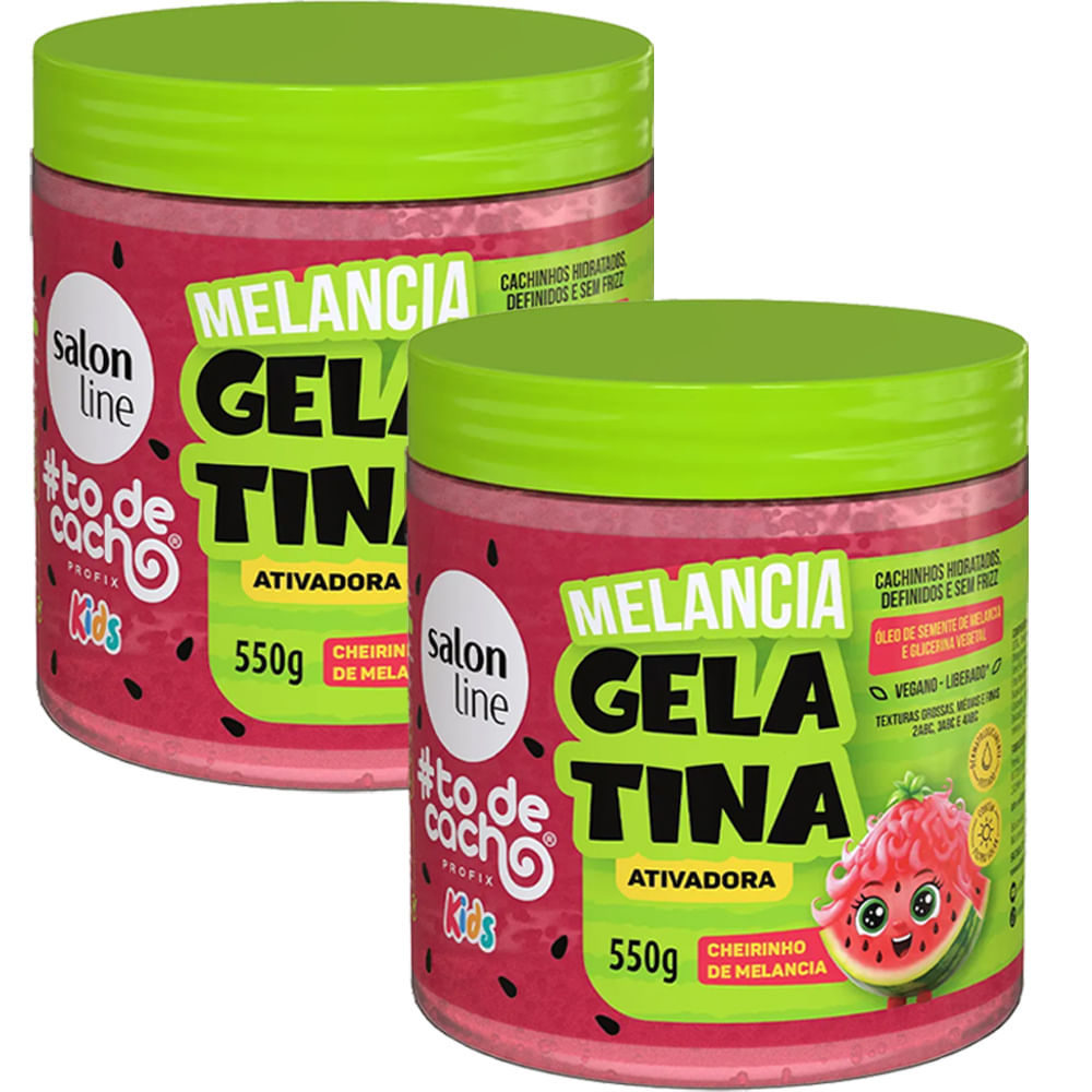 Kit Gelatina Salon Line Todecacho Melancia Kids 550g - 2 Unidades
