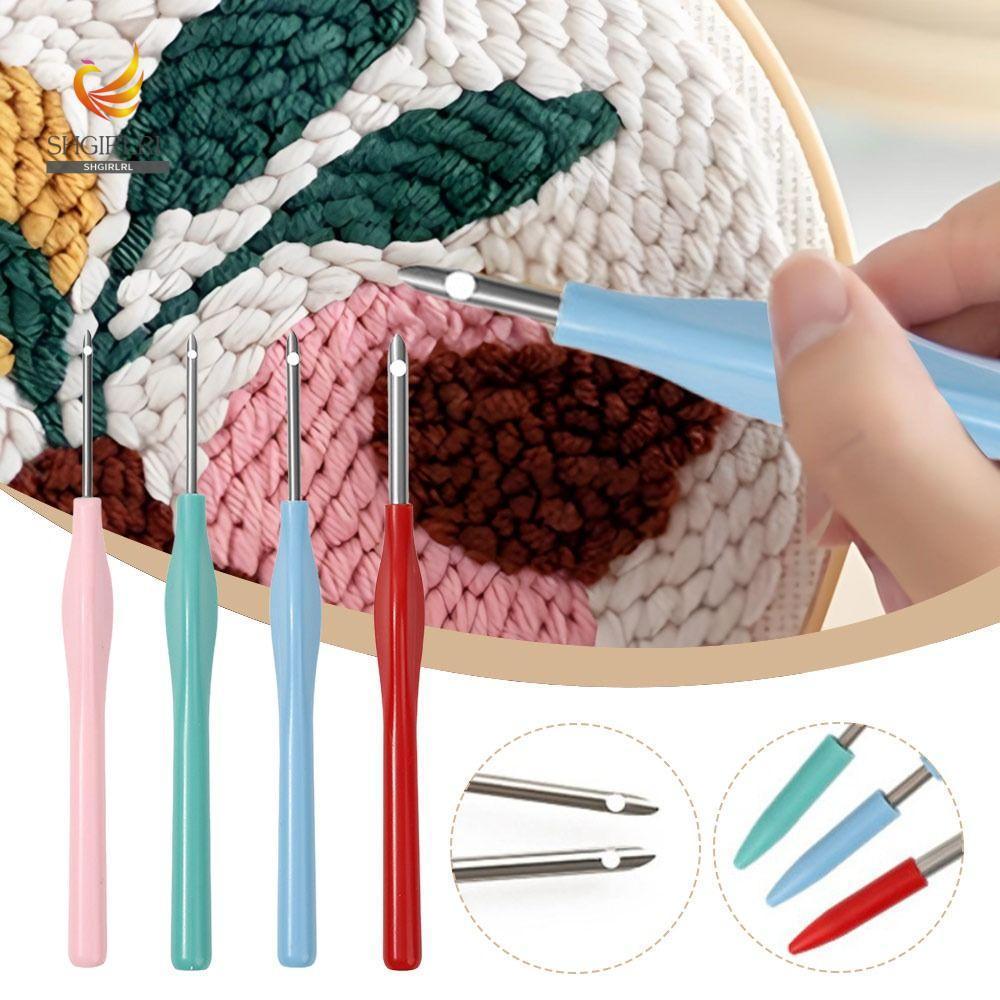 Kit Agulha Perfuração Bordado SHGIRLRL 1/4 Unidades Caneta Mágica Ajustável DIY Artesanato Costura Aplique