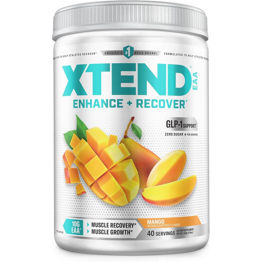 Pó Xtend EAA + BCAA para Recuperação Muscular e Crescimento de Massa Muscular Magra, 9 Aminoácidos Essenciais para Recup