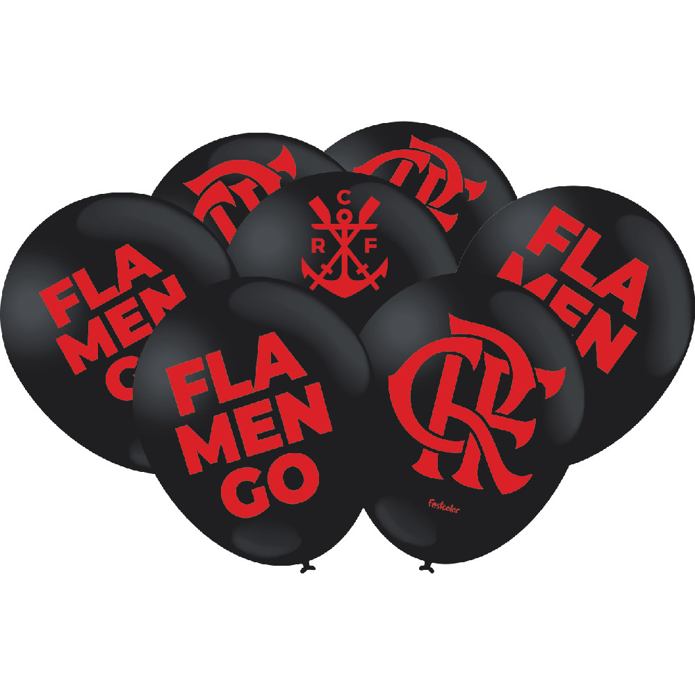 75 BALAO FUTEBOL FLAMENGO  PRETO OFICIAL n°9  FESTCOLOR