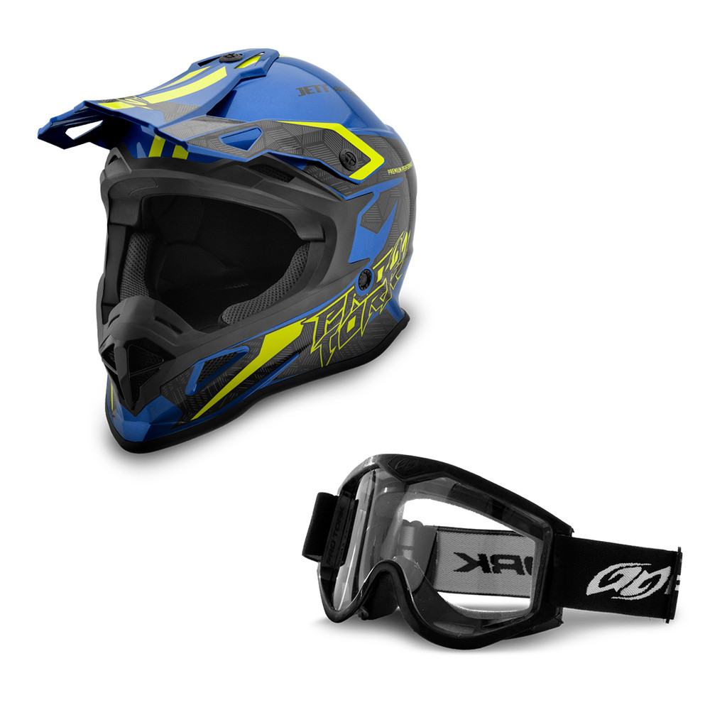 Kit Capacete Pro Tork Motocross Brave Óculos 788 Promoção Nf em Oferta na Shopee