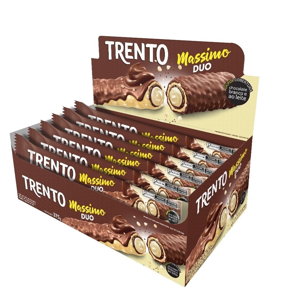 Chocolate Trento Wafer Massimo Duo 25g - Embalagem com 15 Unidades em Oferta na Shopee