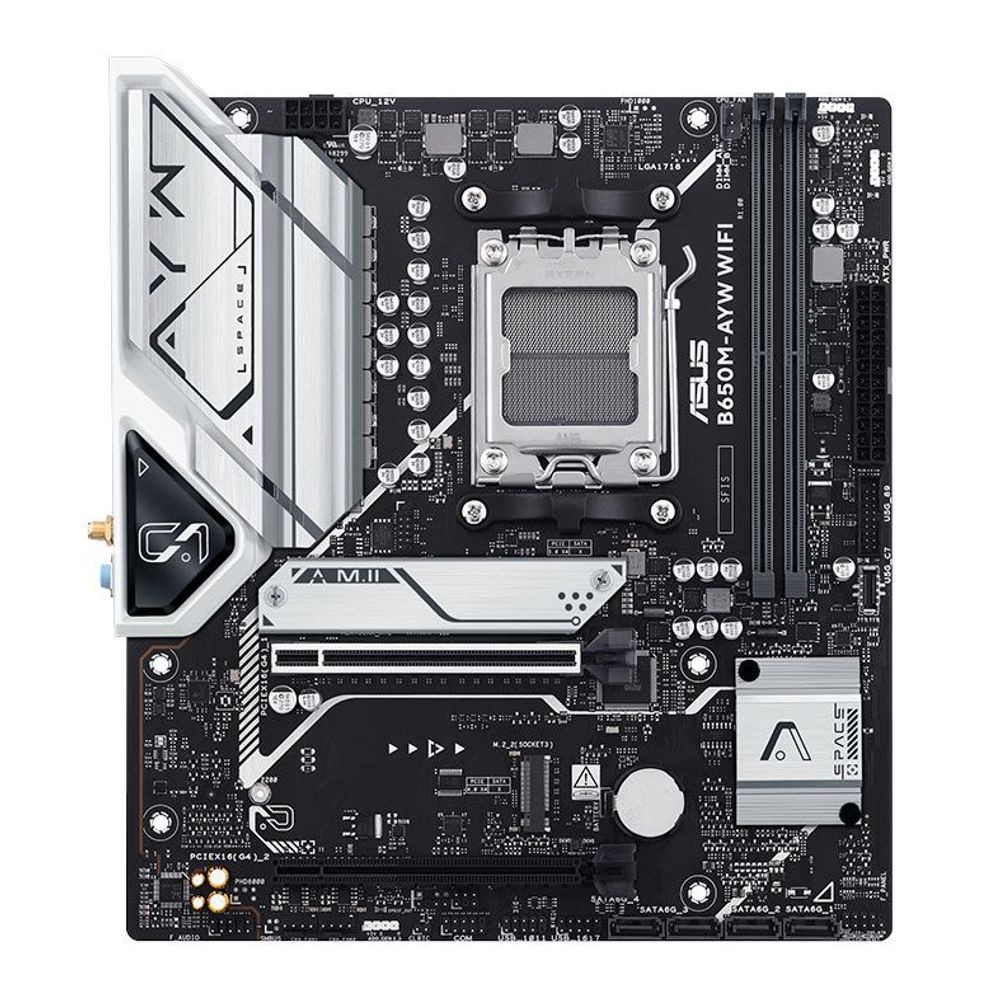 Placa Mãe  Asus B650M-AYW WiFi, DDR5, Socket AMD AM5, M-ATX, Chipset AMD B650 - B650M-AYW-WIFI em Oferta na Shopee