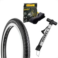 Pneu Bicicleta Levorin Comfort Balão Aro 20 x 1.75 Liso + Camara Pirelli + Brinde Bombinha de ar