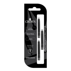 CARGA CARTUCHO CROWN TINTEIRO Cor: Preta E AZUL ORIGINAL