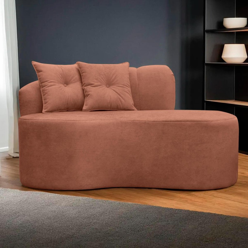 Sofá Curvo Orgânico Plaza 2 Pessoas 145cm Bouclê Terracota SOFA STORE