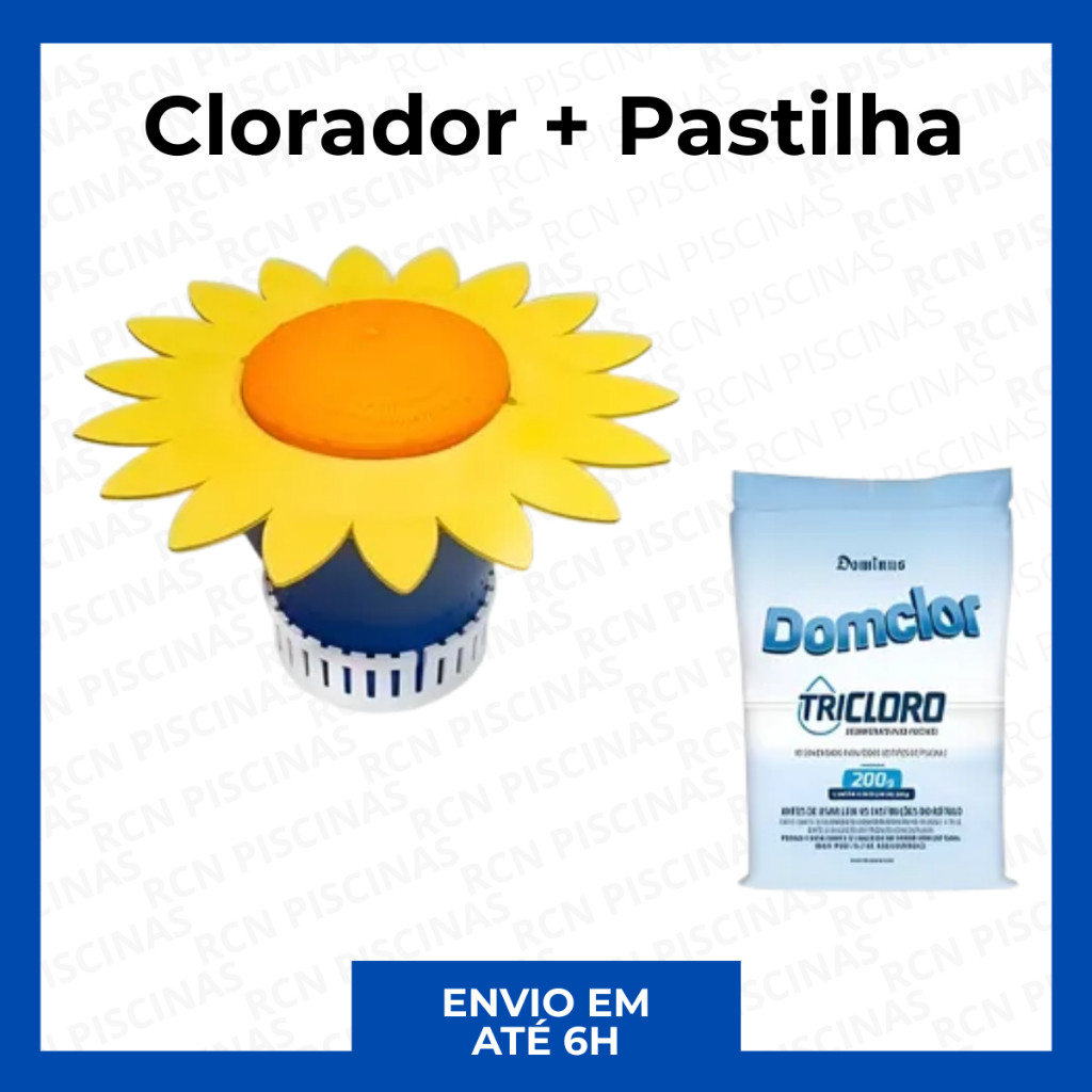 Kit Clorador Margarida Girassol Flor + Pastilha Para Piscinas em Oferta na Shopee