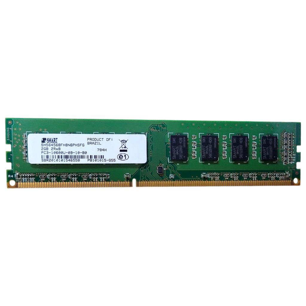 Memória Ram 2gb Udimm Ddr3 Pc3-10600u 1333mhz 2rx8 Smart
