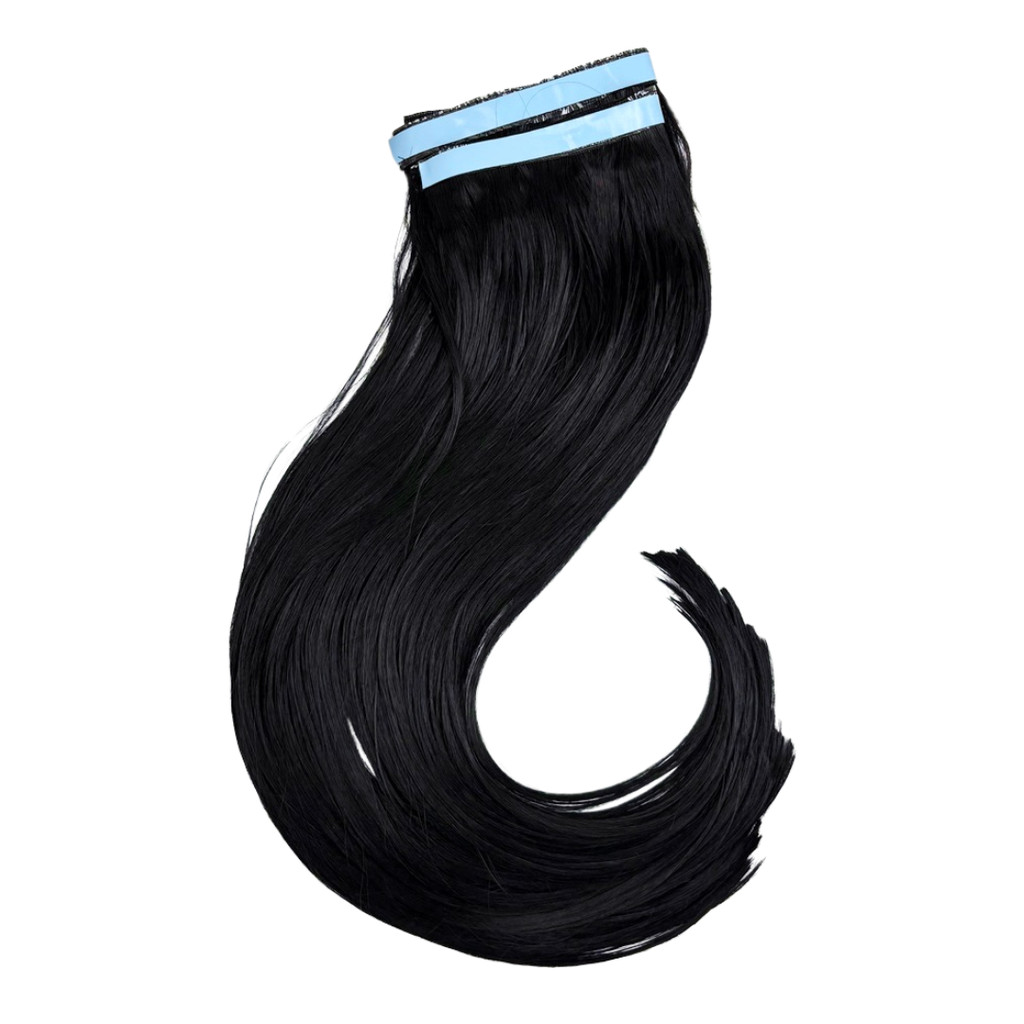 MEGA HAIR ADESIVO CABELO FIBRA PREMIUM  LISO PRETO 50/55/60/65/70 CM - 2 TIRAS