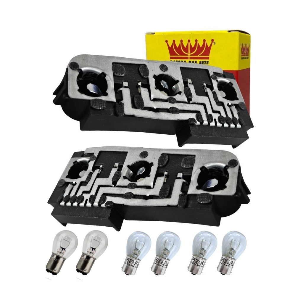 Kit Soquete Lanterna Traseira Para Fiat Elba 1986 a 1997 Circuito Lanterna Elba Com Lampadas