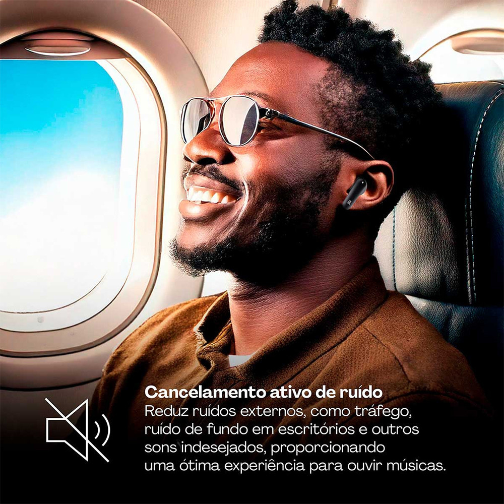 Detalhes do Fone de Ouvido Tws com Anc e Enc Harmonywave Geonav Pt Aer15bk
