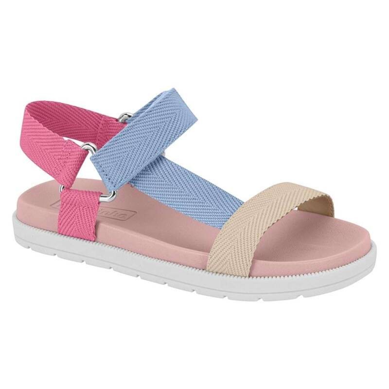 Sandália Molekinha Papete - Feminina - Rosaazulcreme em Oferta na Shopee
