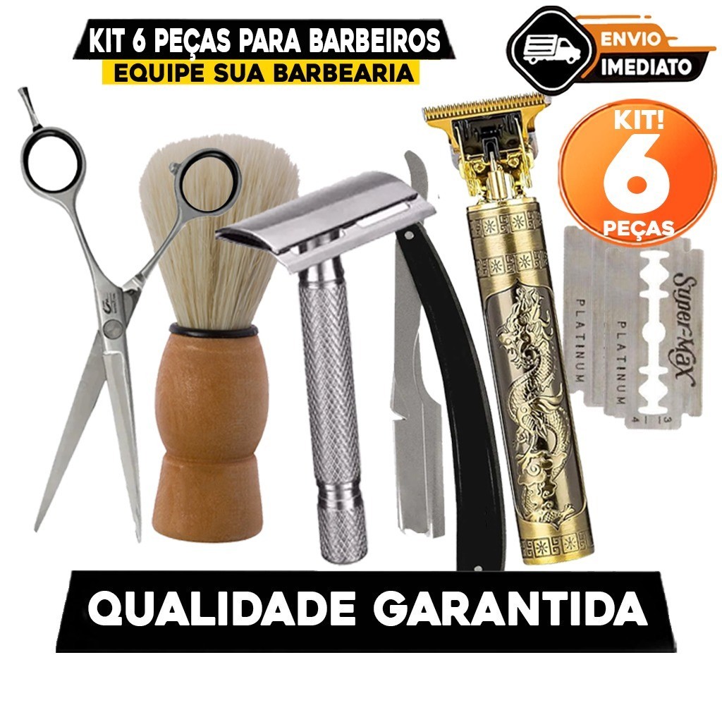 Kit 6 pecas para Barbeira e Higiene Pessoal Envio Imediato