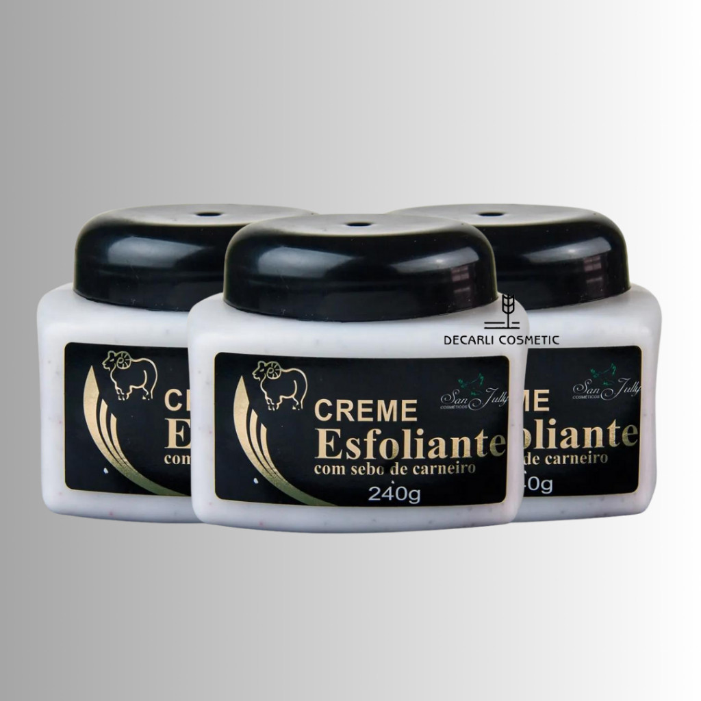 3 UN Creme Esfoliante Com Sebo de Carneiro 240g San Jully