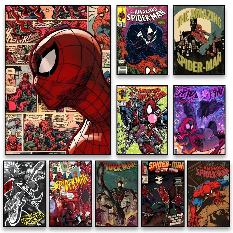 Legal S Spider M Man Poster Arte Pintura De Parede Decoração Presente Kawaii HD Gato Carro