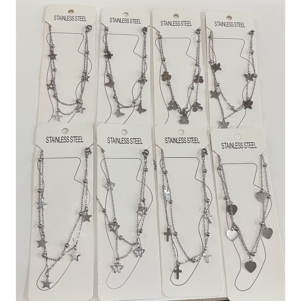 Aço Inoxidável Tornozeleira Corrente Dupla /muito modelos