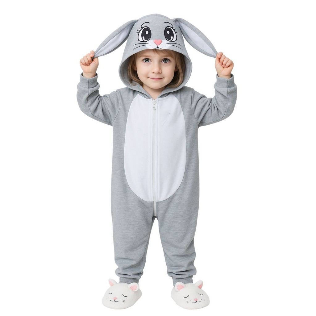 Pijama Infantil Macacão Kigurumi Fantasia Coelho Festa em Oferta na Shopee