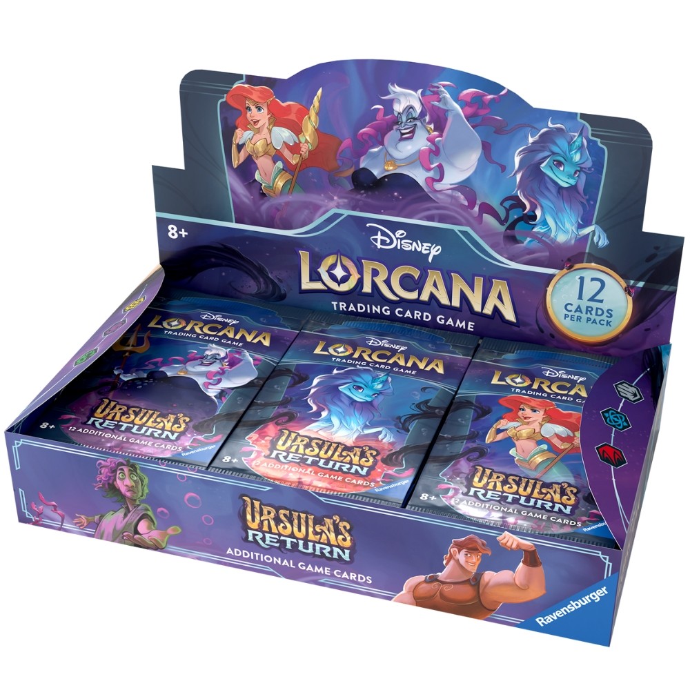 BOOSTER BOX DISNEY LORCANA SET 4 URSULA'S RETURN CARDS PACKS INGLÊS TCG DISPLAY RAVENSBURGER COPAG