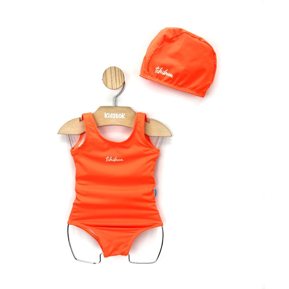 Maiô Menina Liso Proteção UV c/ Touca - Kamylus em Oferta na Shopee