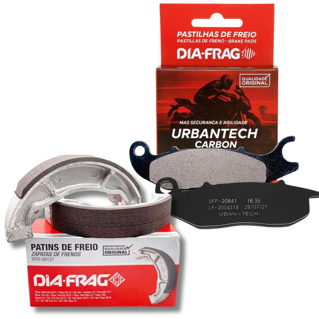 Kit Pastilha + Lona de Freio Sob Medida 0.25 P/ Cg 150 Titan / Cg 150 Fan Diafrag