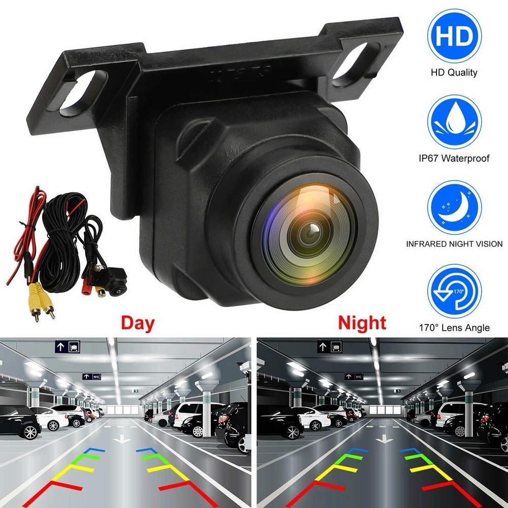 Câmera De Backup De Visão Traseira De Carro À Prova D'água 170o-HD Night Vision AHD/CVBS Olho De Peixe De Dupla Finalida
