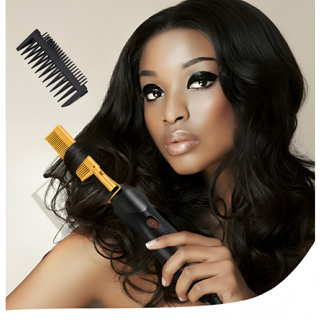Prancha Escova Pente Alisador Modelador Elétrico Multifuncional Anti-Frizz Todos os Tipos de Cabelos