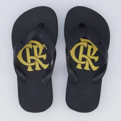 Chinelo Flamengo Basic CRF Infantil Preto e Dourado