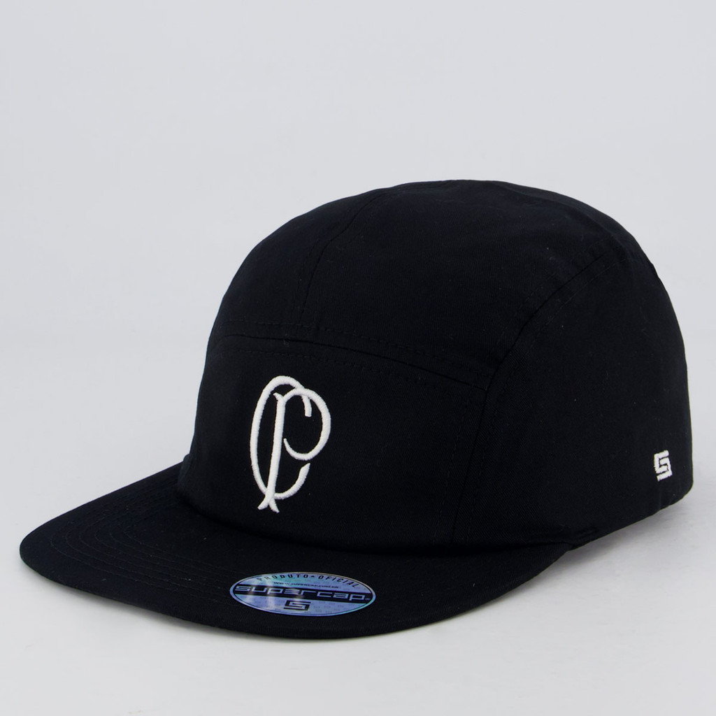 Boné Corinthians Five Panel Preto em Oferta na Shopee