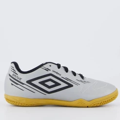 Chuteira Umbro Brave Futsal Juvenil Cinza e Preta