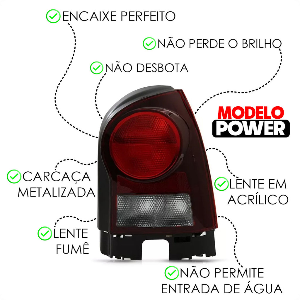 Par Lanterna Fumê Gol G4 Power 2006 2007 2008 2009 2010 2011 2012 2013 2014 — imagem 2 de 2