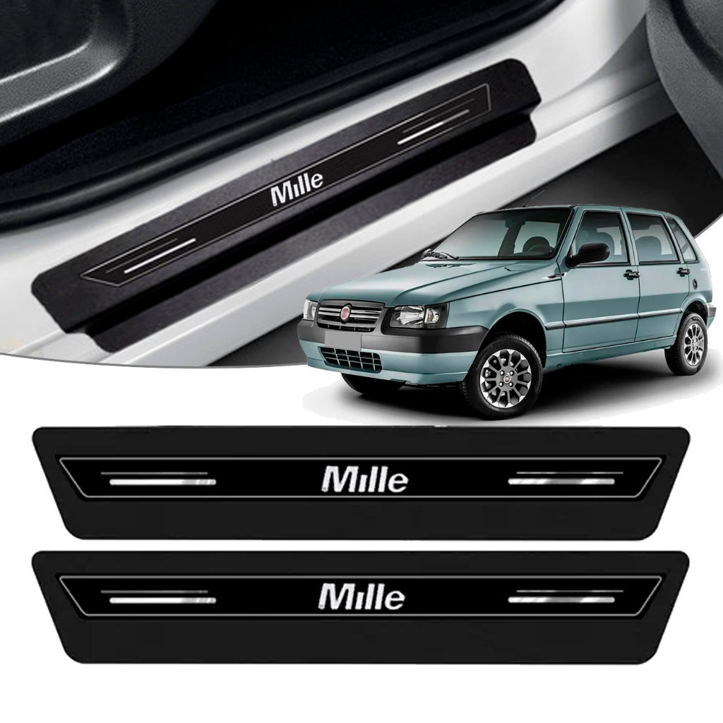 Kit Soleira Protetor Porta Fiat Uno Mille 2010 2011 2012 2013