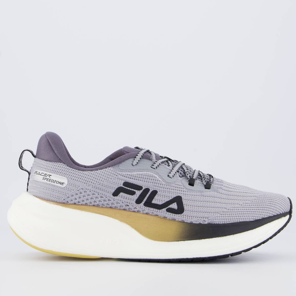 Tênis Fila Racer Speedzone Cinza e Dourado em Oferta na Shopee