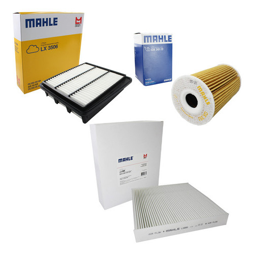 Kit Filtro Ar Motor Óleo E Cabine Azera 3.3 2010 2011 Mahle