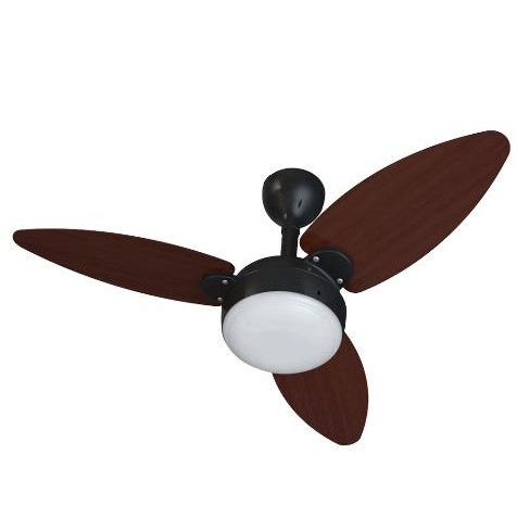 Ventilador de Teto Ventisol Elluz PR – 3 Pás Preto/Tabaco – Motor Inverter – Bivolt – Com Controle Remoto