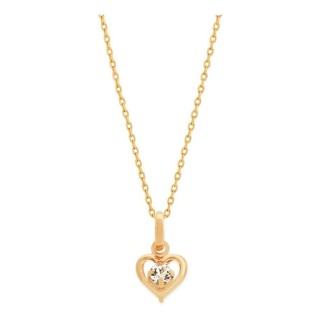 Colar Rommanel Banhado Ouro Coração Vazado Cristal K55 Dourado em Oferta na Shopee