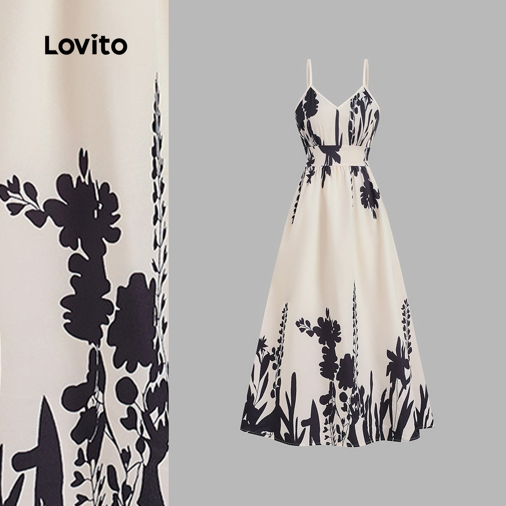 (NEW) Lovito Vestido Boho Primavera/verão para Mulheres LBL29354 em Oferta na Shopee