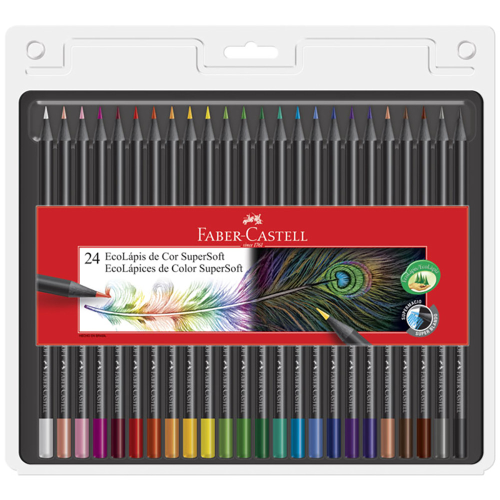 Lápis de cor SuperSoft 24 cores 120724SOFT Faber-Castell em Oferta na Shopee