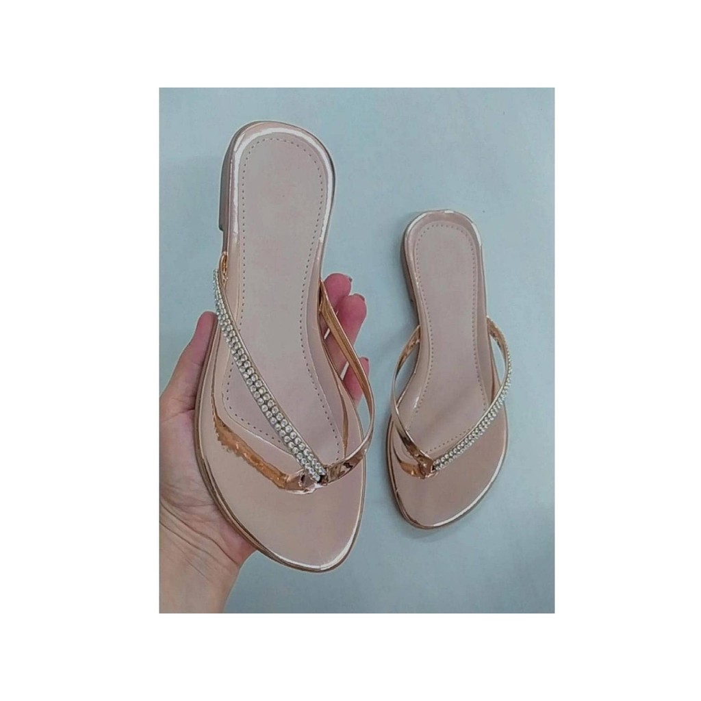 Rasteira feminina de qualidade rasteirinha luxo strass chinelo leve barato e confortável