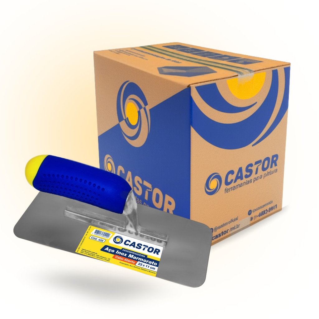 Caixa c/ 6 Desemp. Aço Inox Marmorato 23X11X9CM Cabo Emborrachado - Castor