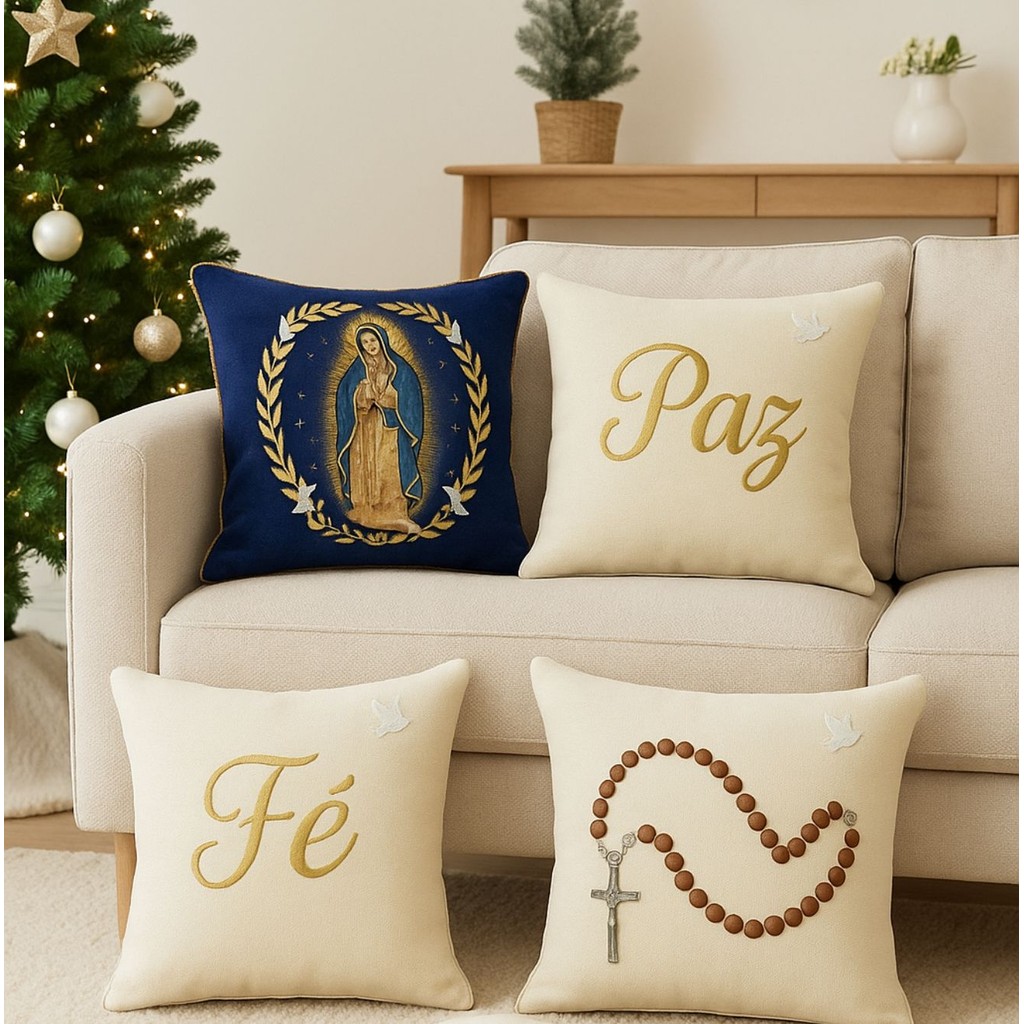 Kit com 4 Capas de Almofada Decorativas Nossa Senhora de Guadalupe – 45×45 em Oferta na Shopee