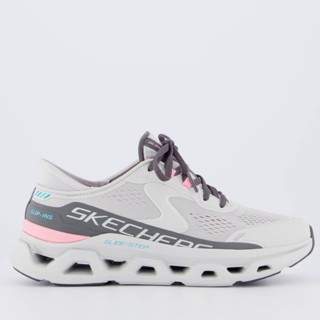 Tênis Skechers Glide Step Altus Feminino Cinza e Rosa em Oferta na Shopee