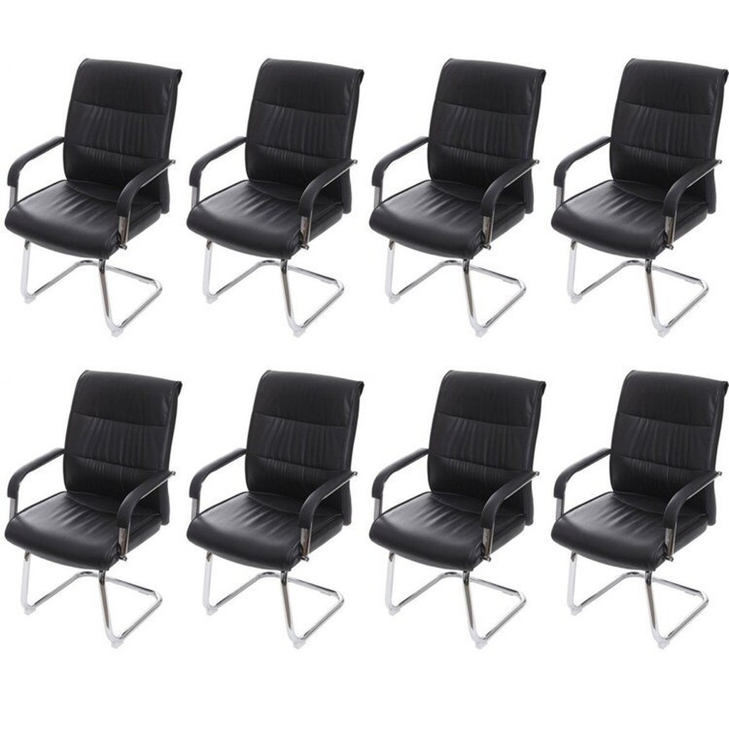 Kit 8 Cadeiras para Escritório Interlocutor Estofada em Corino Estocolmo 3323 Cadeira Interlocutor