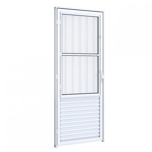 Porta de Alumínio Postigo 215x85cm com Grade Tubular Riobras Aluminíos Direita em Oferta na Shopee